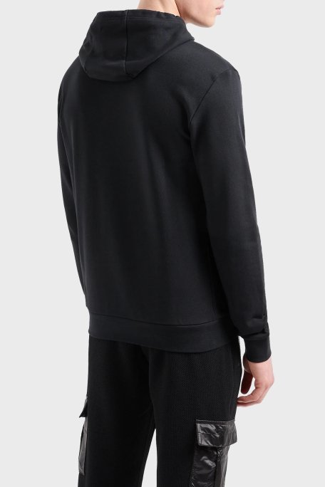 EA7 % 100 Pamuklu Regular Fit Kapüşonlu Erkek Sweat 3DPM64 PJSHZ 0208 SİYAH - 2