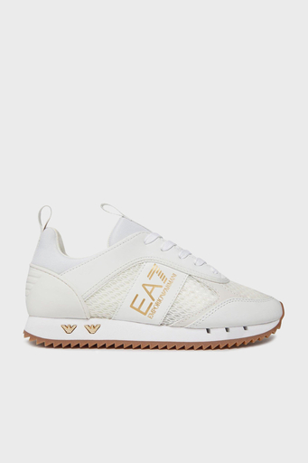 EA7 Bağcıklı Logolu Sneaker Unisex Ayakkabı X8X027 XK050 T603 BEYAZ-GOLD - 1