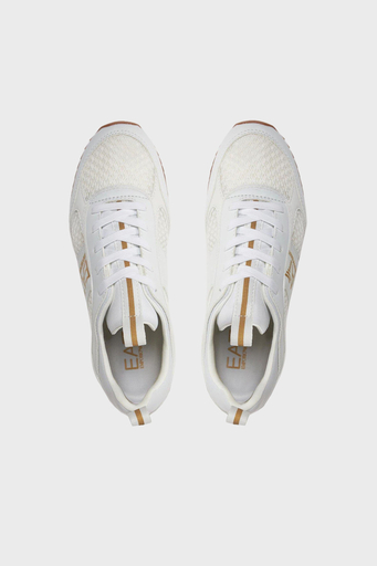 EA7 Bağcıklı Logolu Sneaker Unisex Ayakkabı X8X027 XK050 T603 BEYAZ-GOLD - 4