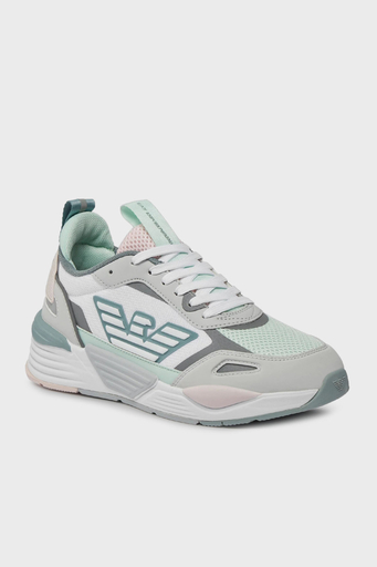 EA7 Bağcıklı Logolu Sneaker Unisex Ayakkabı X8X070 XK165 T578 BEYAZ-GRİ - 4