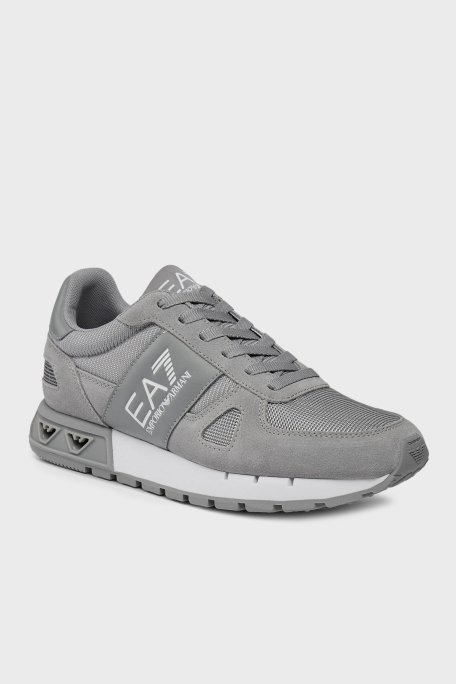EA7 Bağcıklı Logolu Sneaker Unisex Ayakkabı X8X151 XK354 T520 GRİ-BEYAZ - 2
