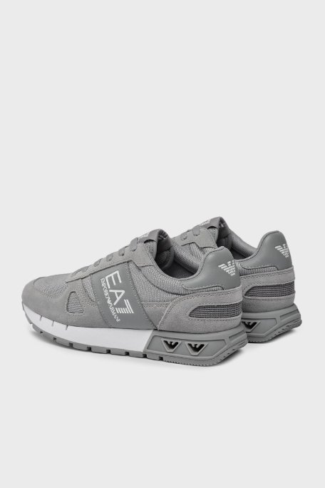 EA7 Bağcıklı Logolu Sneaker Unisex Ayakkabı X8X151 XK354 T520 GRİ-BEYAZ - 3