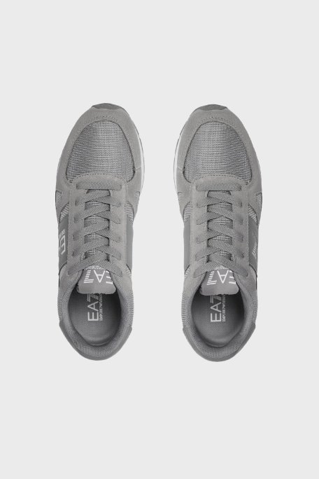 EA7 Bağcıklı Logolu Sneaker Unisex Ayakkabı X8X151 XK354 T520 GRİ-BEYAZ - 4