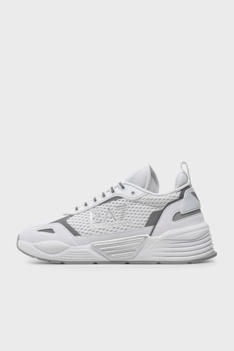 EA7 Bağcıklı Logolu Sneaker Unisex Ayakkabı X8X159 XK379 N069 BEYAZ-GÜMÜŞ - 2