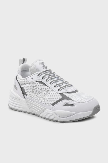 EA7 Bağcıklı Logolu Sneaker Unisex Ayakkabı X8X159 XK379 N069 BEYAZ-GÜMÜŞ - 5