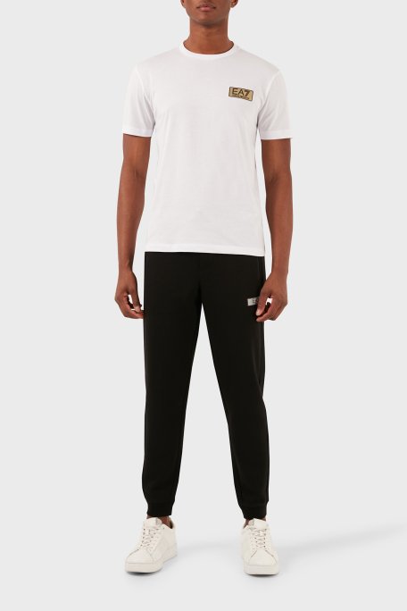 EA7 Bisiklet Yaka % 100 Pamuk Regular Fit Erkek T Shirt 3DPT07 PJM9Z 1100 BEYAZ - 2
