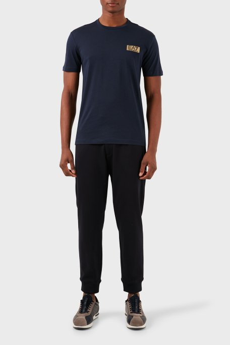 EA7 Bisiklet Yaka % 100 Pamuk Regular Fit Erkek T Shirt 3DPT07 PJM9Z 1554 LACİVERT - 2