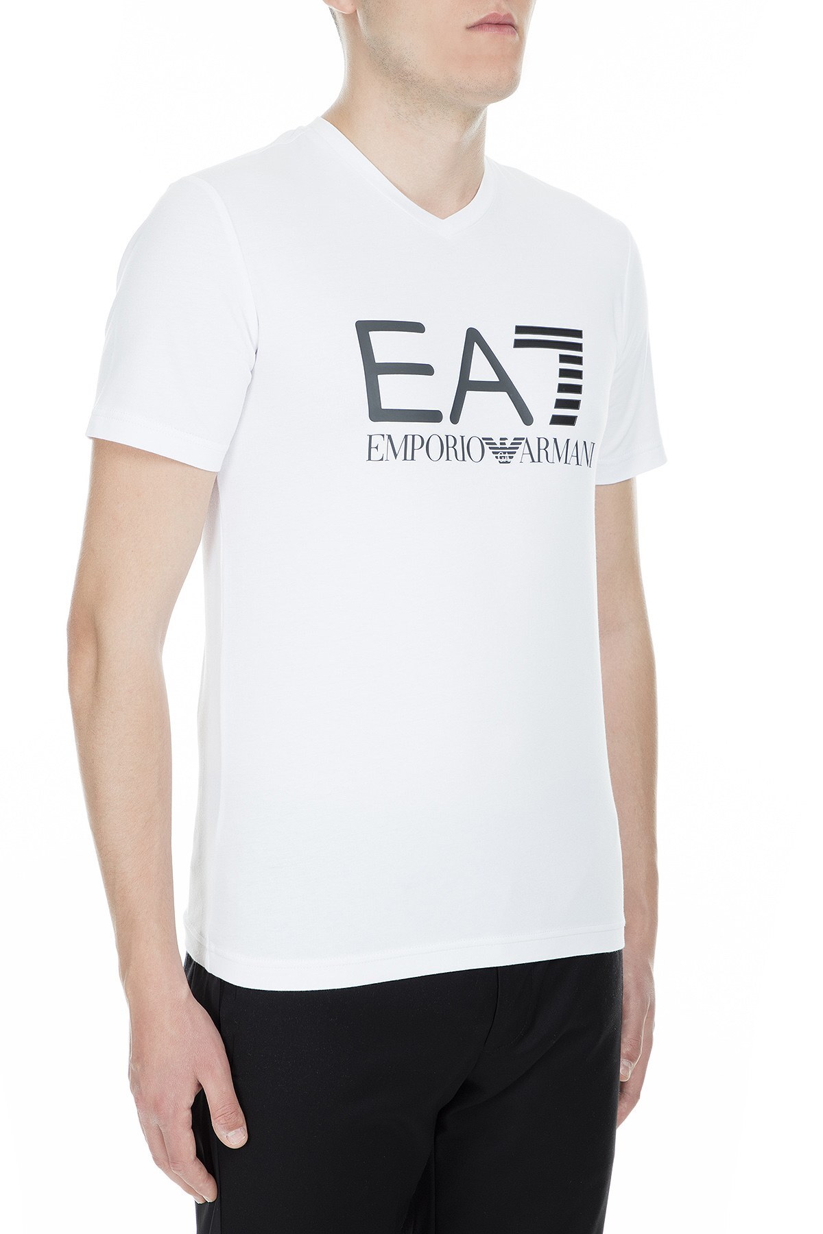 EA7 Erkek T Shirt 3GPT02 PJ03Z 1100 BEYAZ
