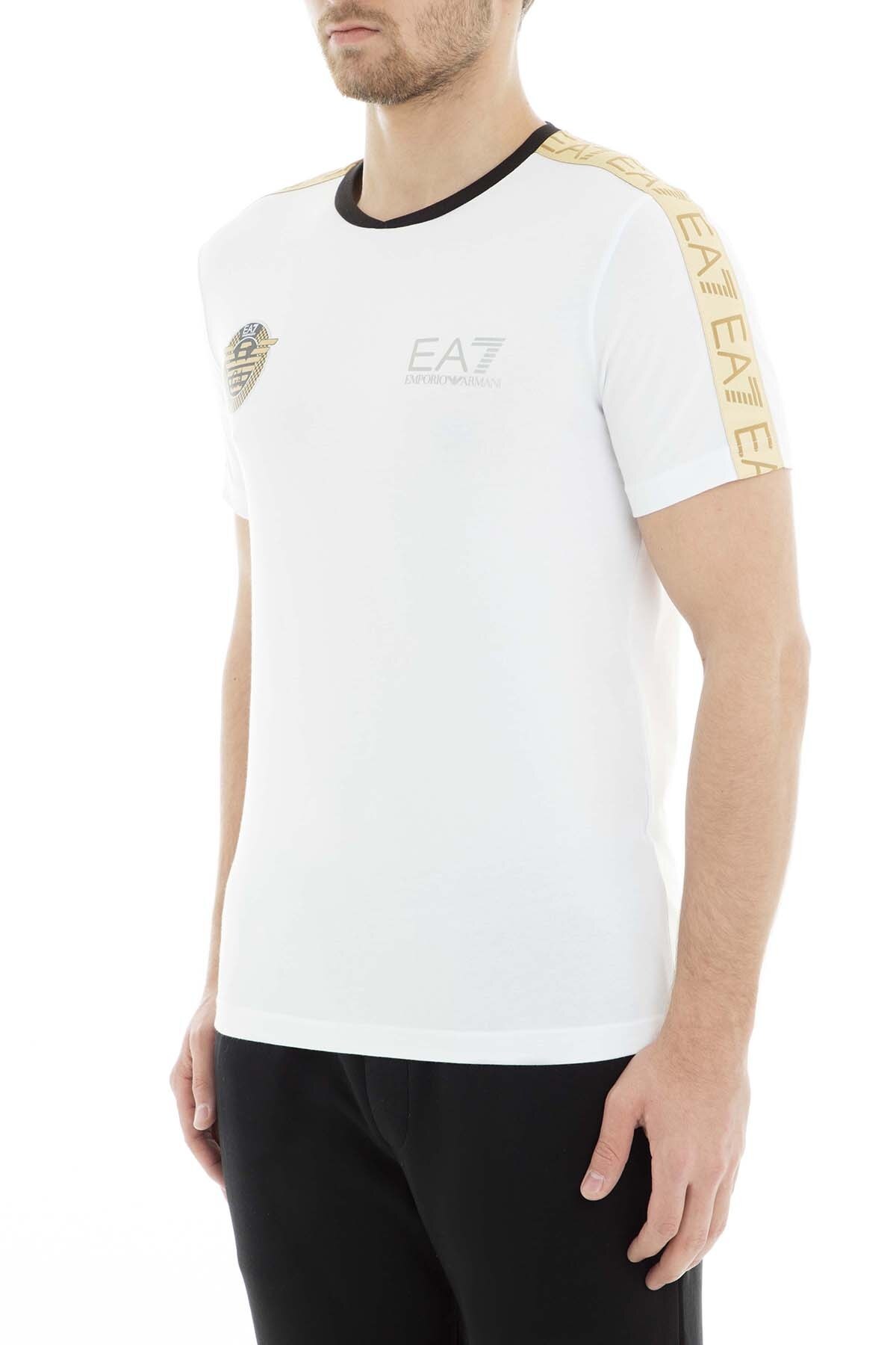 EA7 Erkek T Shirt 3GPT34 PJL2Z 1100 BEYAZ