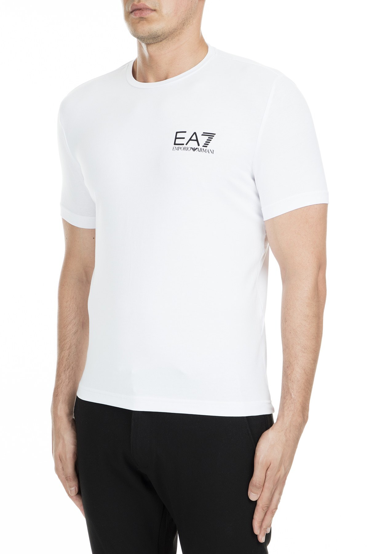 EA7 Erkek T Shirt 6ZPT52 PJ18Z 1100 BEYAZ