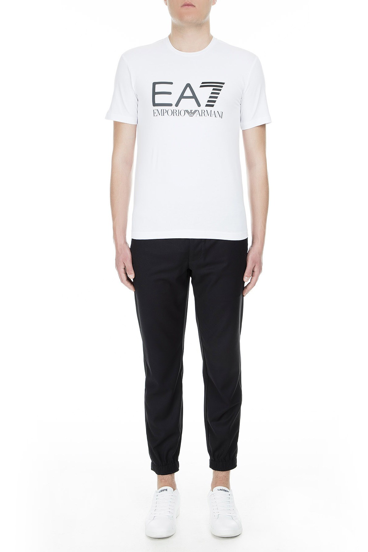 EA7 Erkek T Shirt S 3GPT01 PJ03Z 1100 BEYAZ