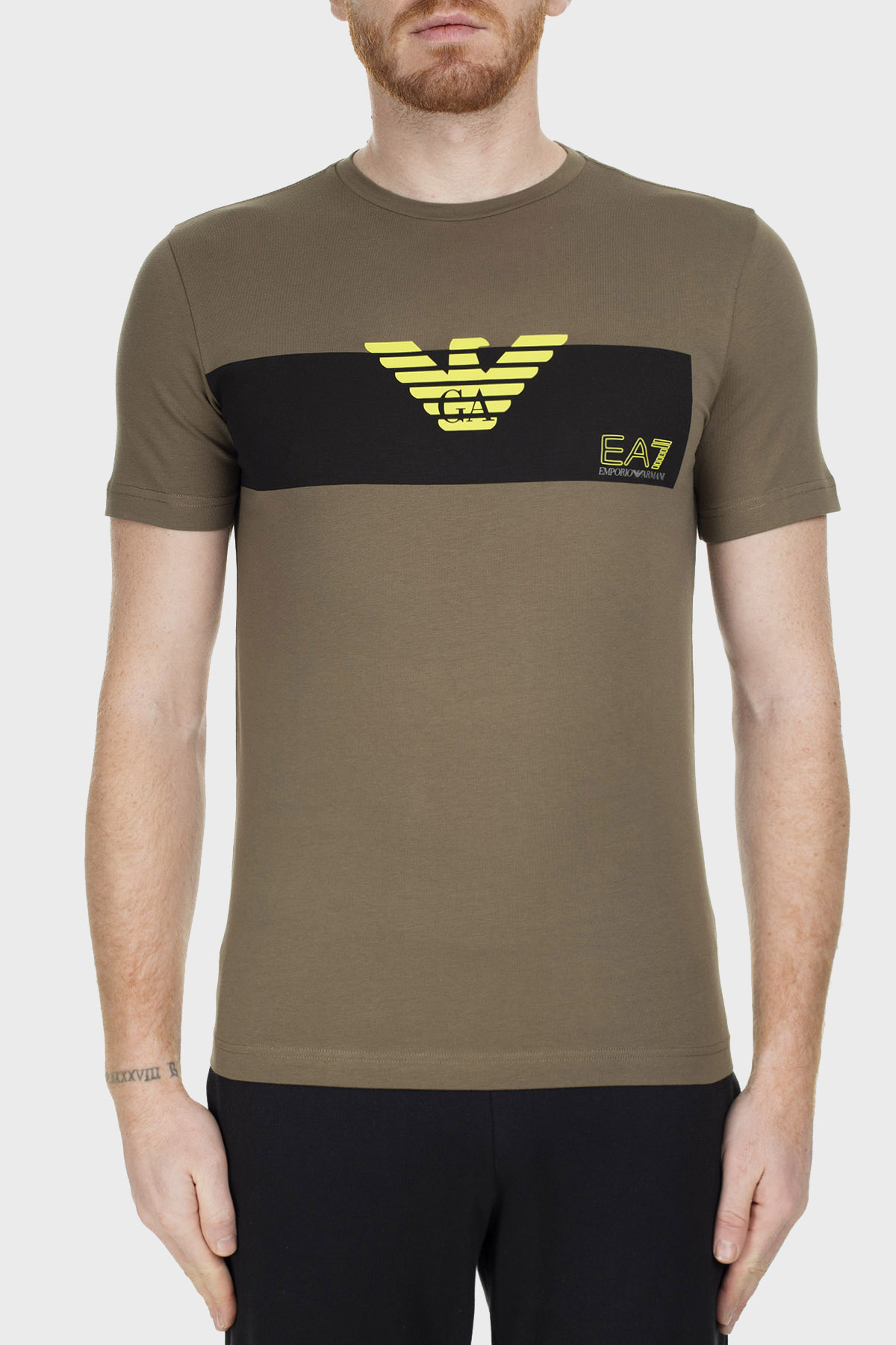 EA7 Erkek T Shirt S 3GPT10 PJP6Z 1851 HAKİ
