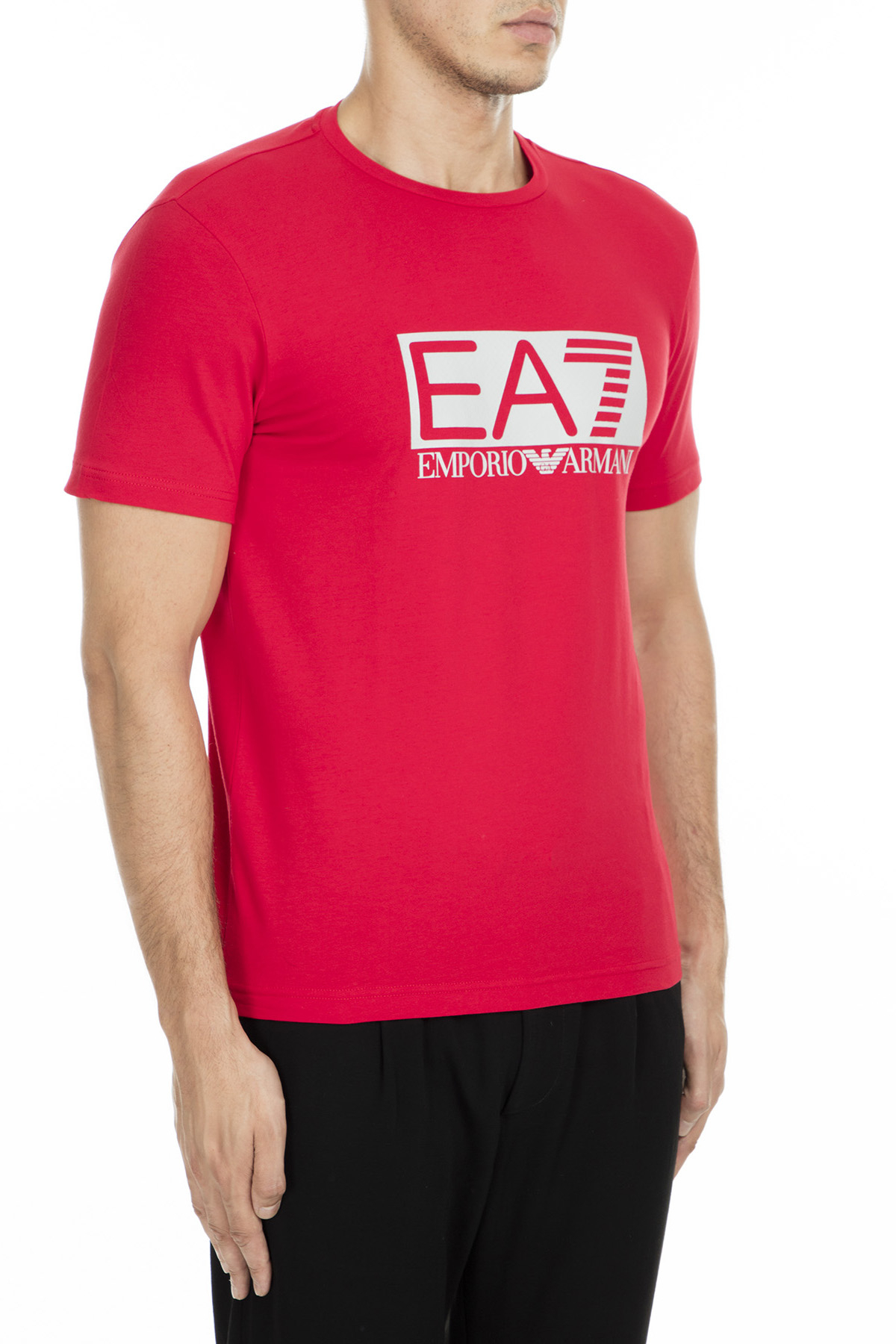 EA7 Erkek T Shirt S 3GPT62 PJ03Z 1450 KIRMIZI