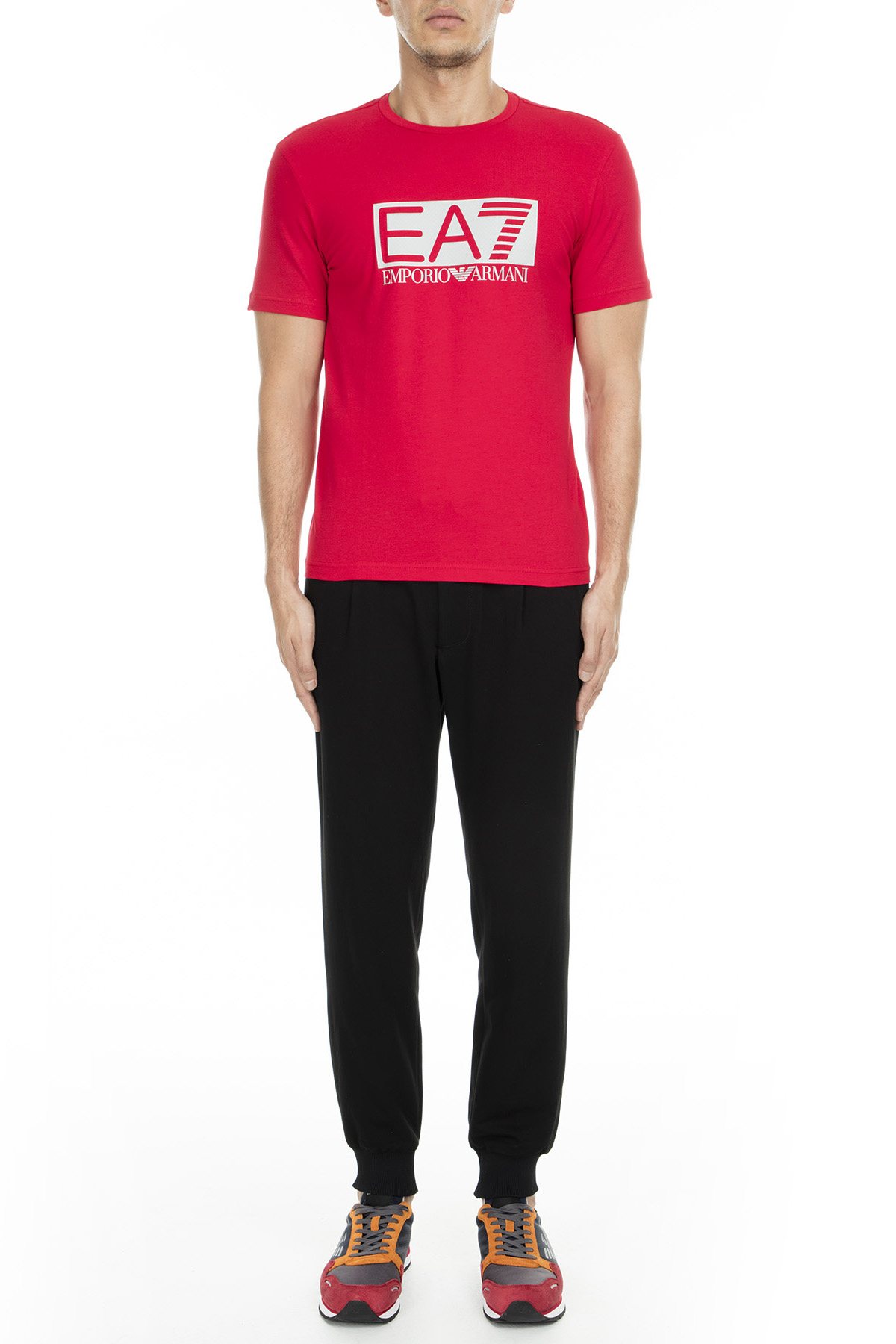 EA7 Erkek T Shirt S 3GPT62 PJ03Z 1450 KIRMIZI