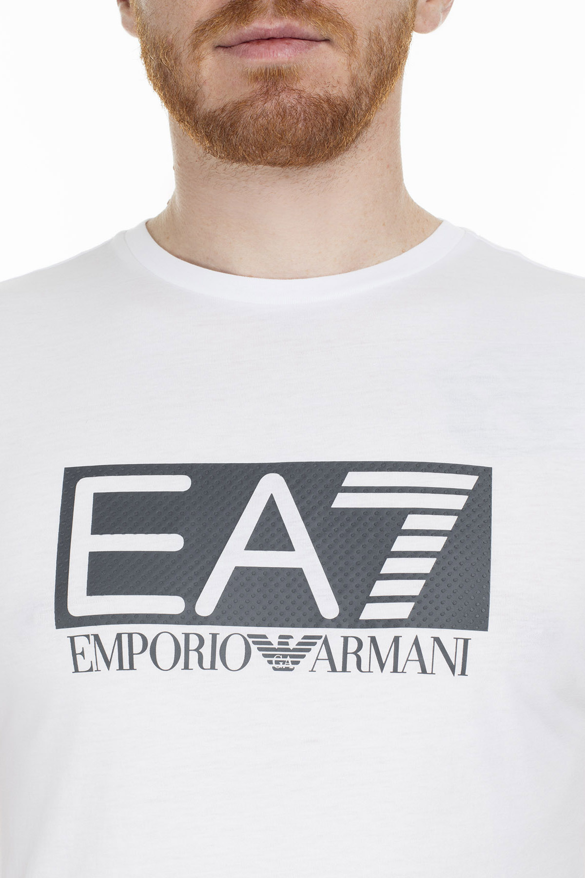 EA7 Erkek T Shirt S 3GPT81 PJM9Z 1100 BEYAZ