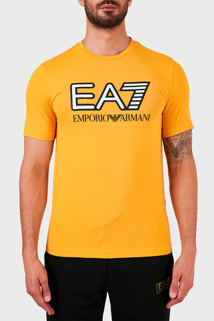EA7 - EA7 Baskılı Pamuklu Bisiklet Yaka Erkek T Shirt S 6HPT62 PJ03Z 1603 SARI