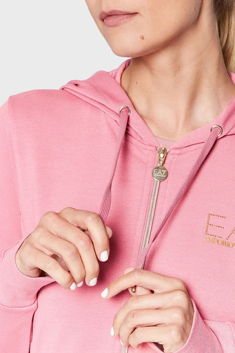 EA7 Fermuarlı Cepli Regular Fit Kapüşonlu Bayan Eşofman Takımı 8NTV51 TJ9RZ 24BD PEMBE - 6