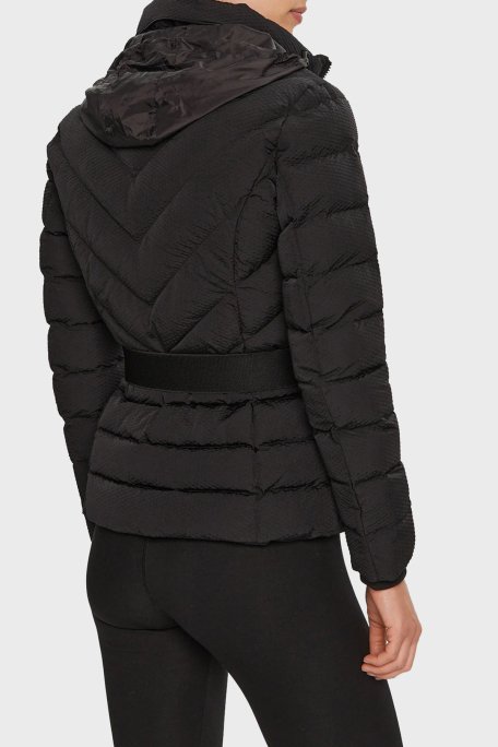 EA7 Kapitoneli Slim Fit Kemerli Gizli Kapüşonlu Şişme Bayan Mont 6DTB11 TNGCZ 1200 SİYAH - 3