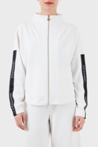 EA7 Logo Bantlı Fermuarlı Dik Yaka Cepli Regular Fit Bayan Sweat 3DTM24 TJDCZ 1100 BEYAZ - 6