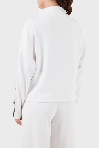 EA7 Logo Bantlı Fermuarlı Dik Yaka Cepli Regular Fit Bayan Sweat 3DTM24 TJDCZ 1100 BEYAZ - 10