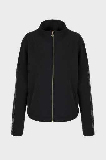 EA7 Logo Bantlı Fermuarlı Dik Yaka Cepli Regular Fit Bayan Sweat 3DTM24 TJDCZ 1200 SİYAH - 6
