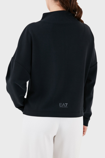 EA7 Logo Bantlı Fermuarlı Dik Yaka Cepli Regular Fit Bayan Sweat 3DTM24 TJDCZ 1200 SİYAH - 8