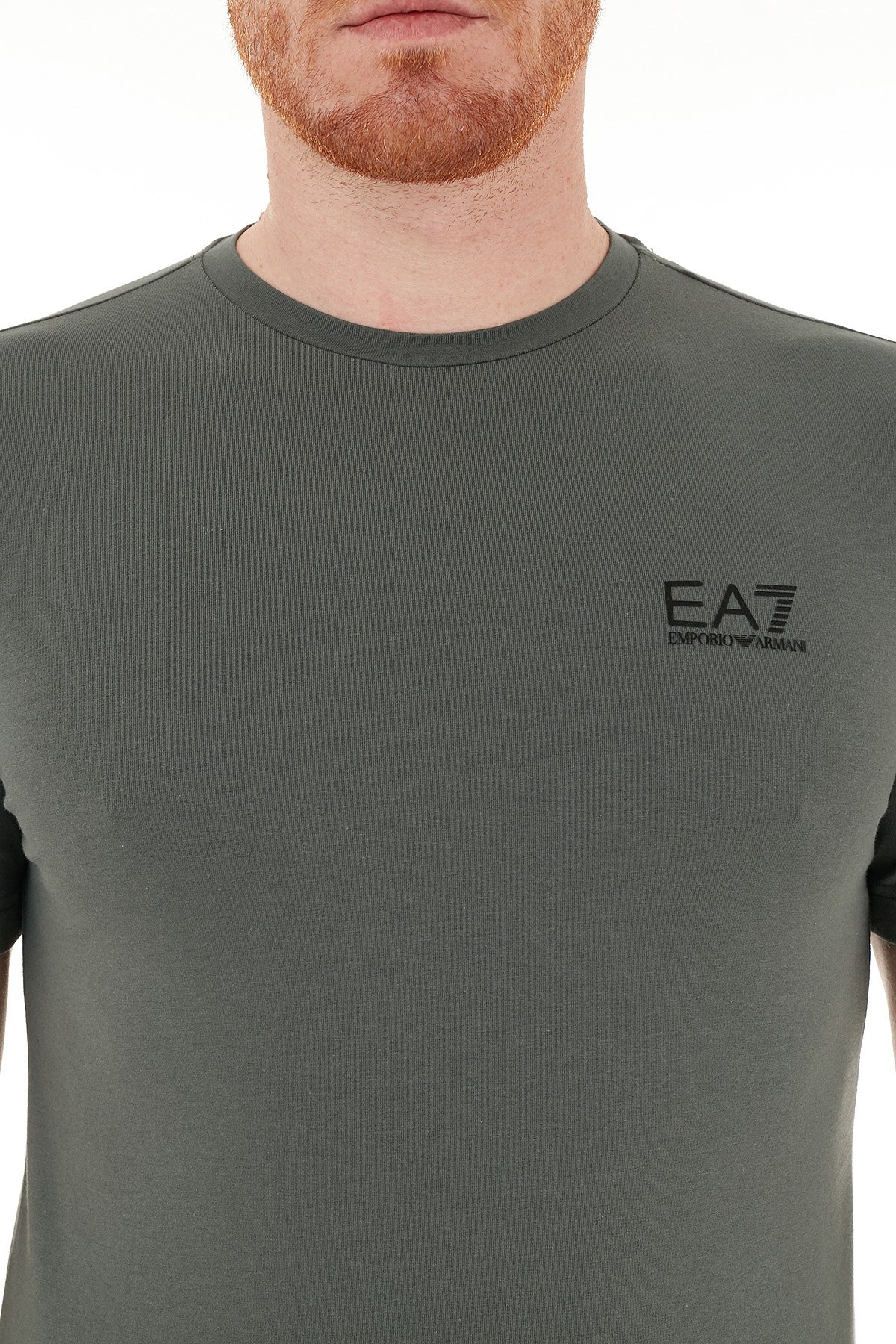 EA7 Logo Baskılı Bisiklet Yaka Pamuklu Erkek T Shirt S 8NPT52 PJM5Z 1984 YEŞİL