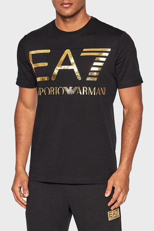Ea7 - EA7 Logolu % 100 Pamuk Bisiklet Yaka Regular Fit Erkek T Shirt 6LPT24 PJ7CZ 0208 SİYAH