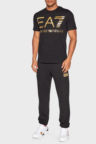 Ea7 - EA7 Logolu % 100 Pamuk Bisiklet Yaka Regular Fit Erkek T Shirt 6LPT24 PJ7CZ 0208 SİYAH (1)