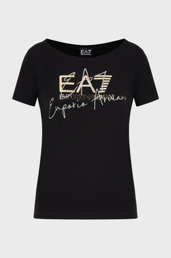 EA7 Logolu % 100 Pamuk Regular Fit Bayan T Shirt 3DTT26 TJFKZ 0200 SİYAH - 10
