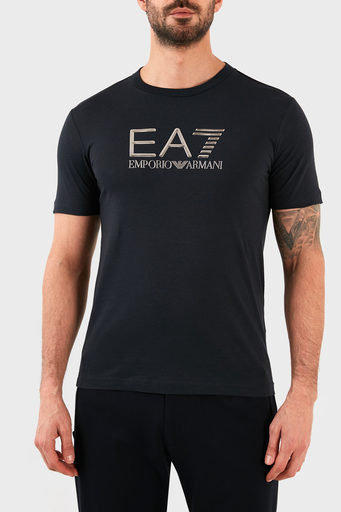 EA7 Logolu Bisiklet Yaka % 100 Pamuk Slim Fit Erkek T Shirt 3RPT71 PJM9Z 1578 LACİVERT - 1