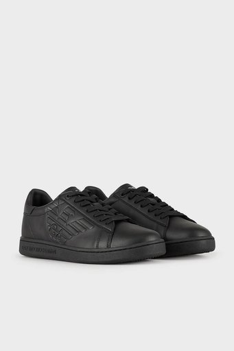 EA7 Logolu Deri Sneaker Unisex Ayakkabı X8X001 XCC51 A083 SİYAH - 2