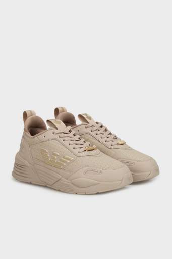 EA7 Logolu Gold Detaylı Kalın Taban Sneaker Unisex Ayakkabı X8X221 XK437 R977 BEJ-GOLD - 2