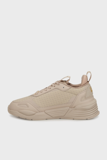 EA7 Logolu Gold Detaylı Kalın Taban Sneaker Unisex Ayakkabı X8X221 XK437 R977 BEJ-GOLD - 3