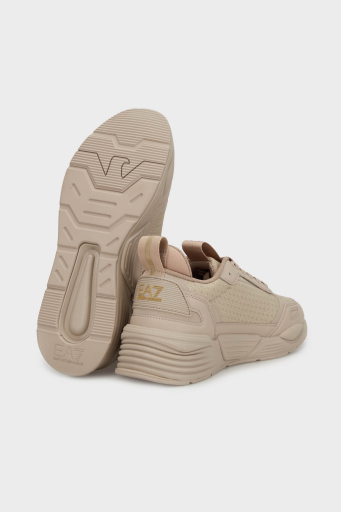 EA7 Logolu Gold Detaylı Kalın Taban Sneaker Unisex Ayakkabı X8X221 XK437 R977 BEJ-GOLD - 5