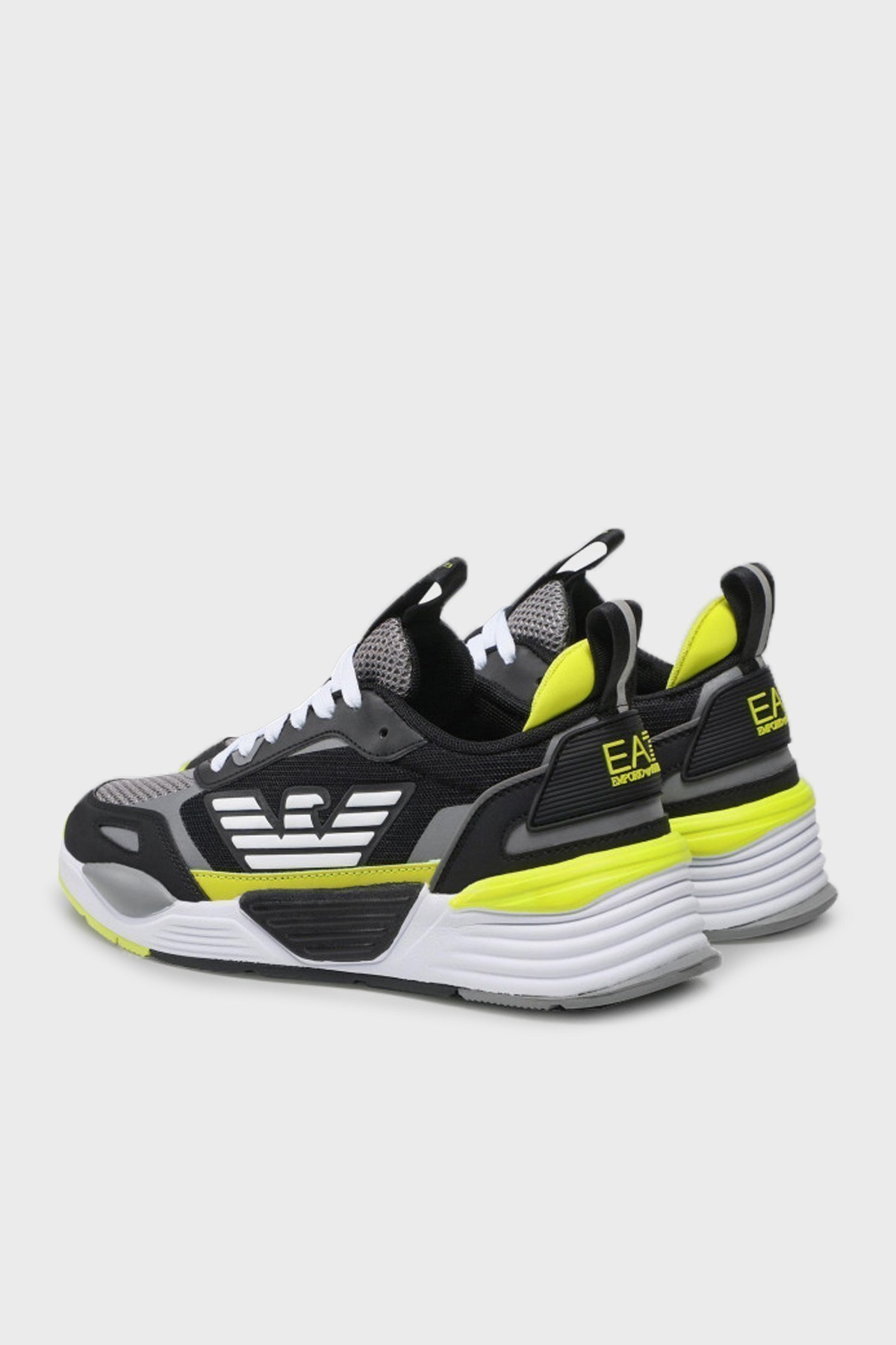 EA7 Logolu Kalın Tabanlı Sneaker Unisex Ayakkabı X8X070 XK165 Q603 SİYAH-GRİ