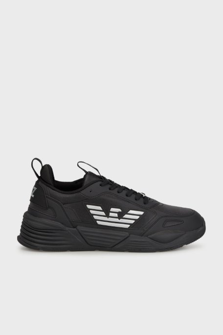 EA7 Logolu Kalın Tabanlı Sneaker Unisex Ayakkabı X8X221 XK437 M826 SİYAH-GÜMÜŞ - 1