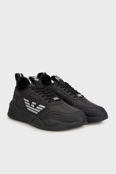 EA7 Logolu Kalın Tabanlı Sneaker Unisex Ayakkabı X8X221 XK437 M826 SİYAH-GÜMÜŞ - 3