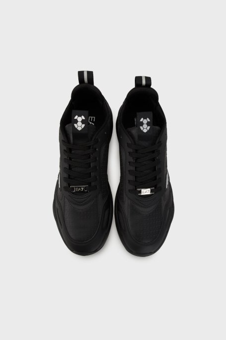 EA7 Logolu Kalın Tabanlı Sneaker Unisex Ayakkabı X8X221 XK437 M826 SİYAH-GÜMÜŞ - 4