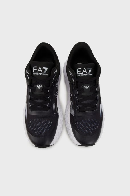 EA7 Logolu Kalın Tabanlı Sneaker Unisex Ayakkabı X8X239 XK432 R966 SİYAH-GRİ - 4