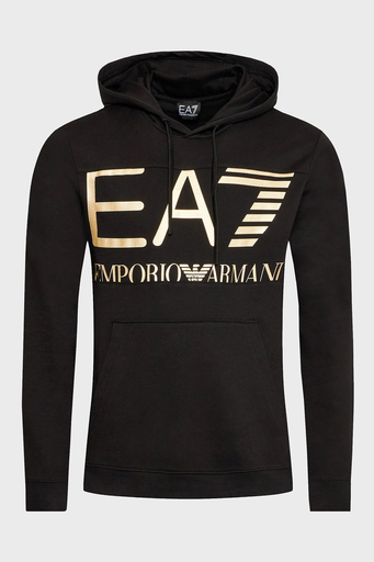 EA7 Logolu Kapüşonlu Kanguru Cepli Regular Fit Erkek Sweat 6LPM52 PJFGZ 0208 SİYAH - 5