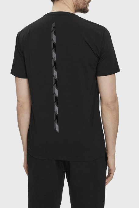 EA7 Logolu Pamuk Karışımlı Bisiklet Yaka Regular Fit Erkek T Shirt 3DPT36 PJULZ 1200 SİYAH - 2