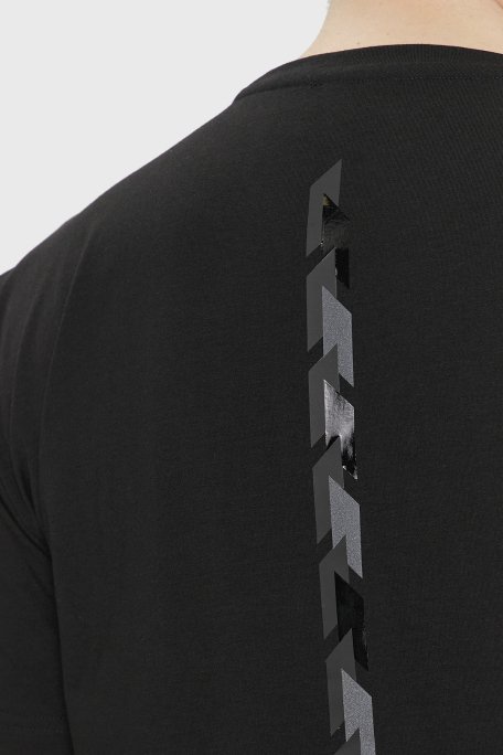 EA7 Logolu Pamuk Karışımlı Bisiklet Yaka Regular Fit Erkek T Shirt 3DPT36 PJULZ 1200 SİYAH - 5