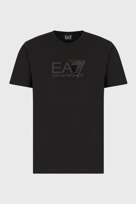 EA7 Logolu Pamuk Karışımlı Bisiklet Yaka Regular Fit Erkek T Shirt 3DPT36 PJULZ 1200 SİYAH - 6