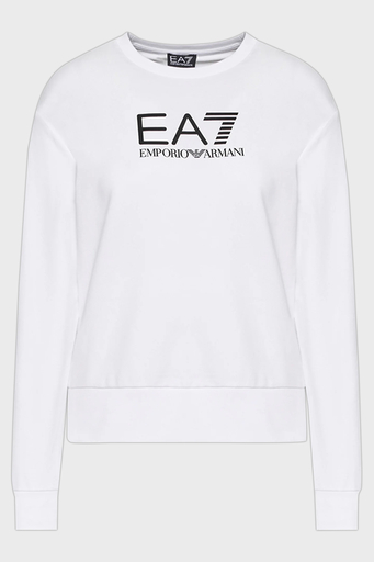 EA7 Logolu Pamuklu Bisiklet Yaka Cepli Regular Fit Bayan Eşofman Takımı 6LTV57 TJCQZ 22BA SİYAH-BEYAZ - 9
