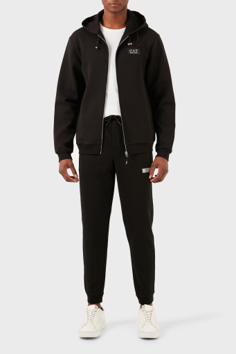 EA7 Logolu Pamuklu Kapüşonlu Regular Fit Fermuarlı Erkek Sweat 3DPM82 PJUEZ 1200 SİYAH - 7