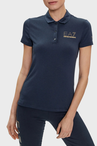 EA7 Logolu Pamuklu Regular Fit Bayan Polo Yaka T Shirt 3DTF04 TJ9DZ 1555 LACİVERT - 7