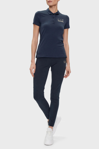 EA7 Logolu Pamuklu Regular Fit Bayan Polo Yaka T Shirt 3DTF04 TJ9DZ 1555 LACİVERT - 9