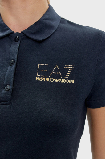 EA7 Logolu Pamuklu Regular Fit Bayan Polo Yaka T Shirt 3DTF04 TJ9DZ 1555 LACİVERT - 11