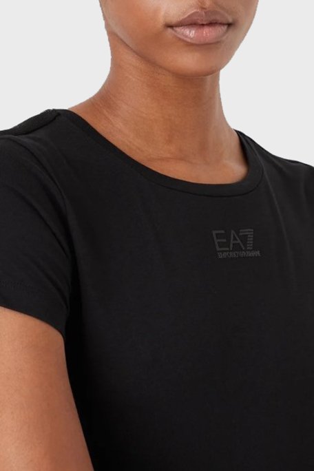 EA7 Logolu Pamuklu Regular Fit Bayan T Shirt 6LTT18 TJJLZ 1200 SİYAH - 3